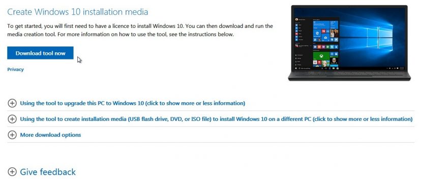 Media tool creation windows 10 download
