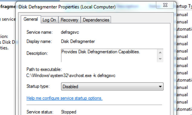 Disable defragmentation