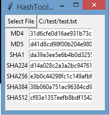 Calculating hashes with hashtoolbox