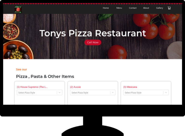 Tony's Pizza project screenshot