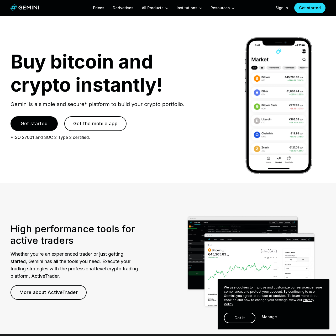 Buy, Sell & Trade Bitcoin & Other Crypto Currencies with Gemini's Platform _ Gemini