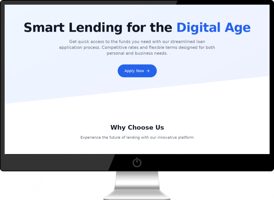 Demo Loan Application Landing Page