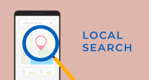 Google Ads For Pharmacies: A Practical Guide To Driving More Prescriptions And Store Visits 36 Local Search horizontal banner concept. SEO Optimize for Near Me Searches concept. Local Search Engine Optimization - part of all business online marketing strategy.